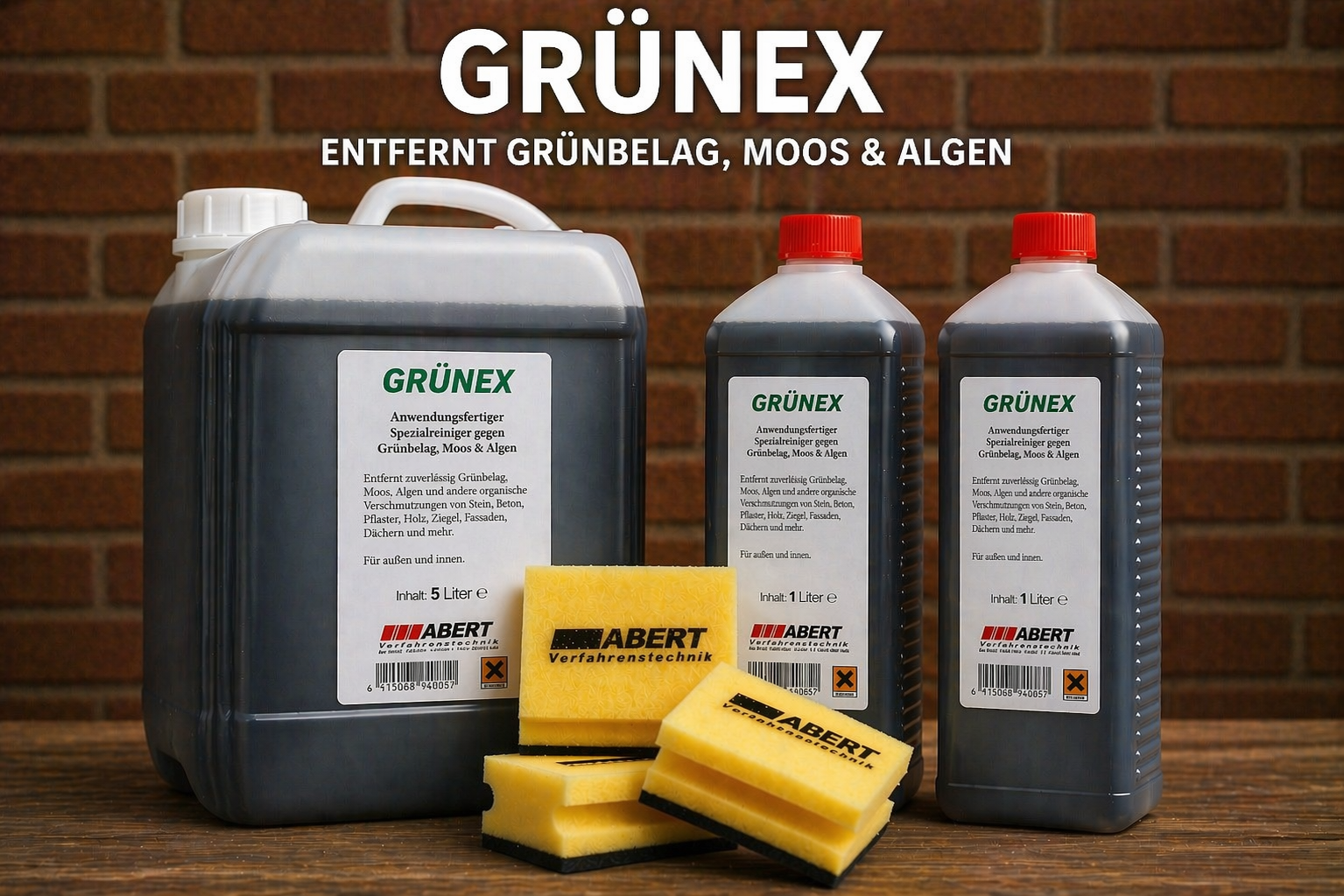 Grünex DK Algen- & Moosentferner für Fassade, Pflaster & Stein